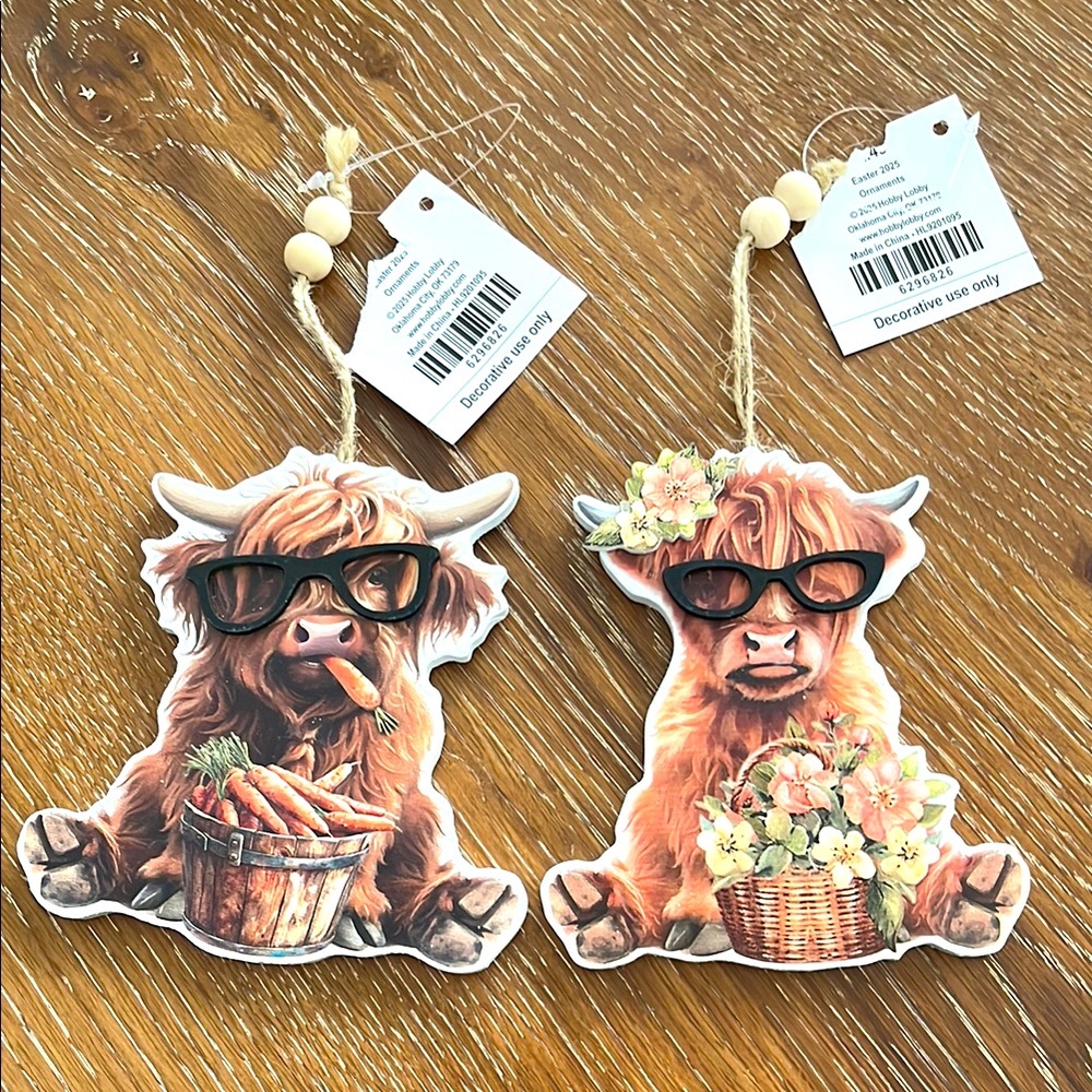 Cute Highland Cow Ornaments
